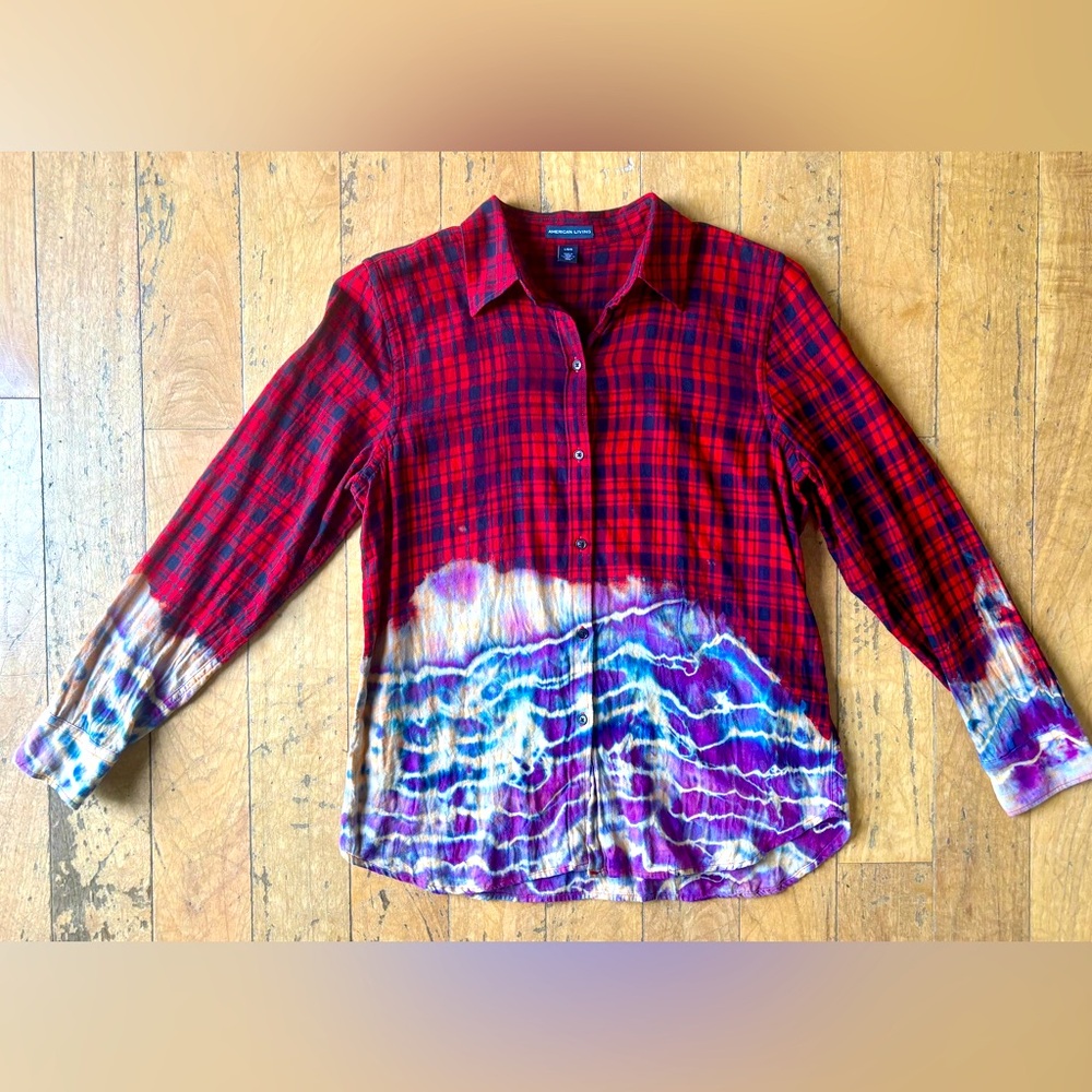 “Better Together” tie dye- unisex shirt, size Lg. Red & purple